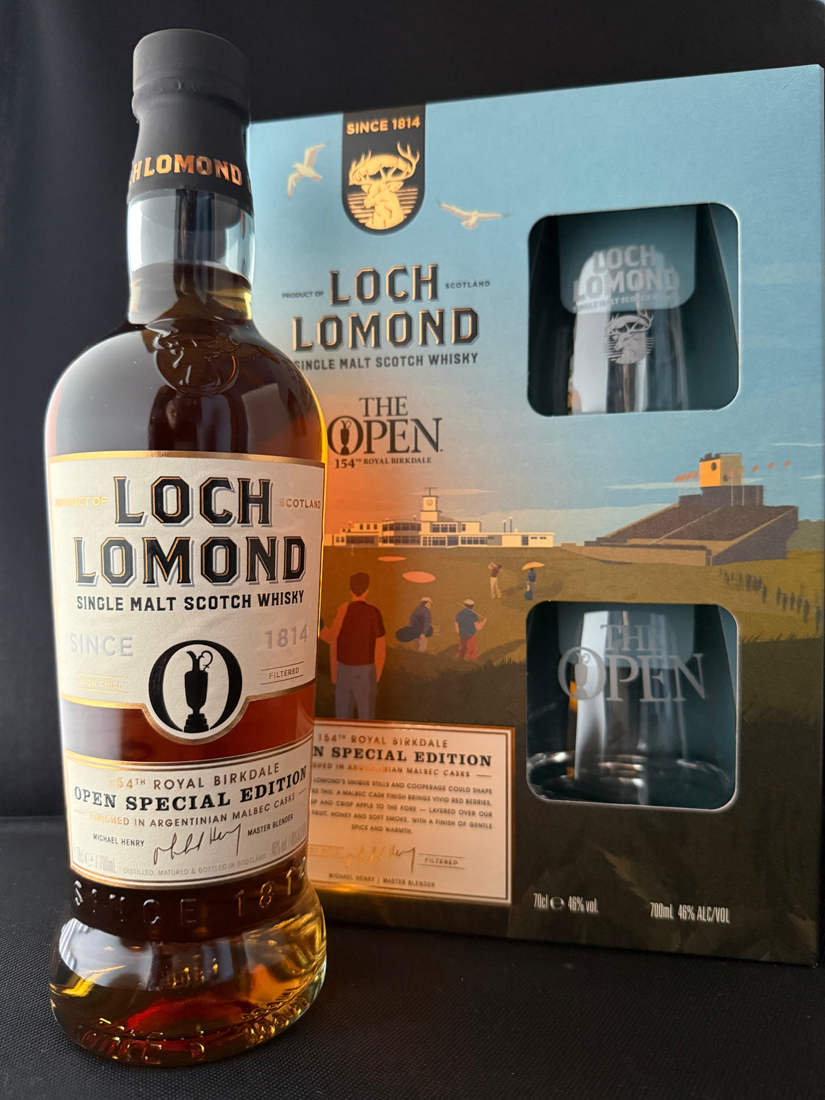 限定 ロッホローモンド 全英オープンゴルフ154th スペシャルエディション グラス付 700ml 46%